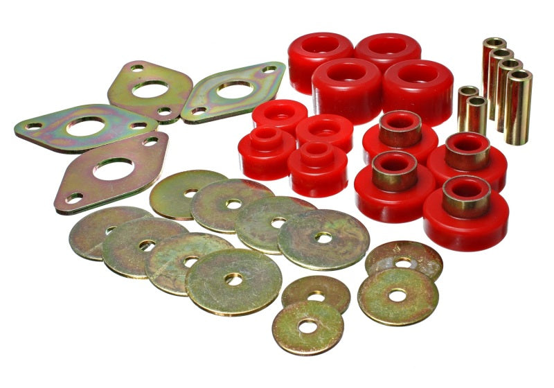 Energy Suspension Body Mount Set-Reg Access & Dbl Cab - Red Bushing Kits Energy Suspension