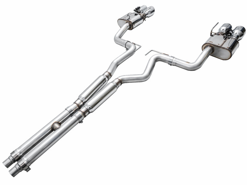 AWE 2024 Ford Mustang GT Fastback S650 RWD SwitchPath Catback Exhaust w/ Quad Chrome Silver Tips Catback AWE Tuning