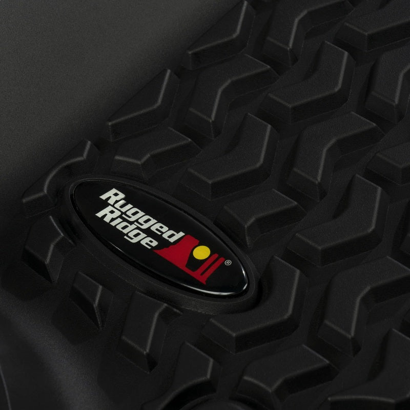 Rugged Ridge Floor Liner Rear Black 2018-2020 Jeep Wrangler JL 2 Dr Floor Mats - Rubber Rugged Ridge