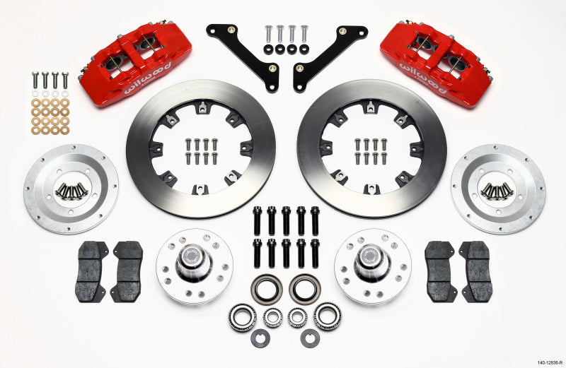 Wilwood Dynapro 6 Front Hub Kit 12.19in Drilled Red 79-81 Camaro Big Brake Kits Wilwood