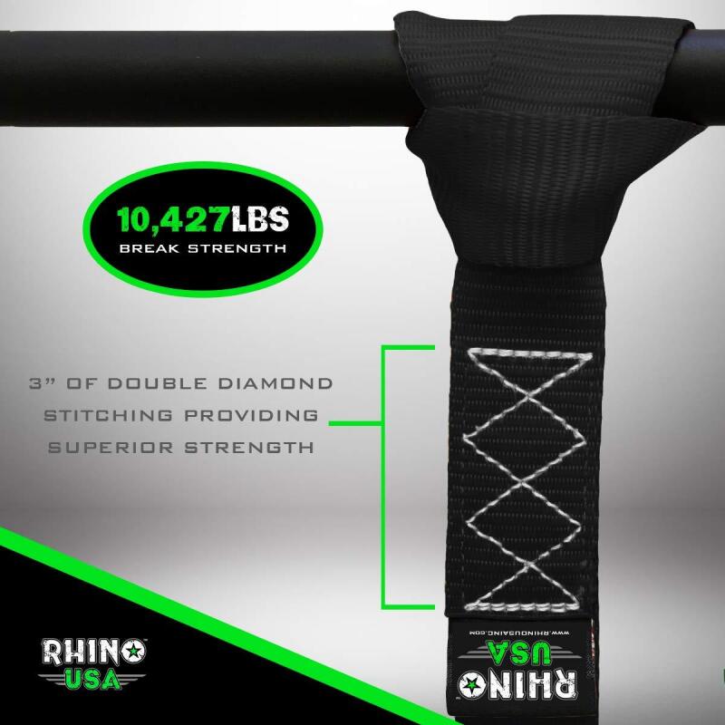 Rhino USA Soft Loops Motorcycle Tie-Down Set 4-Pack Green Cargo Tie-Downs Rhino USA