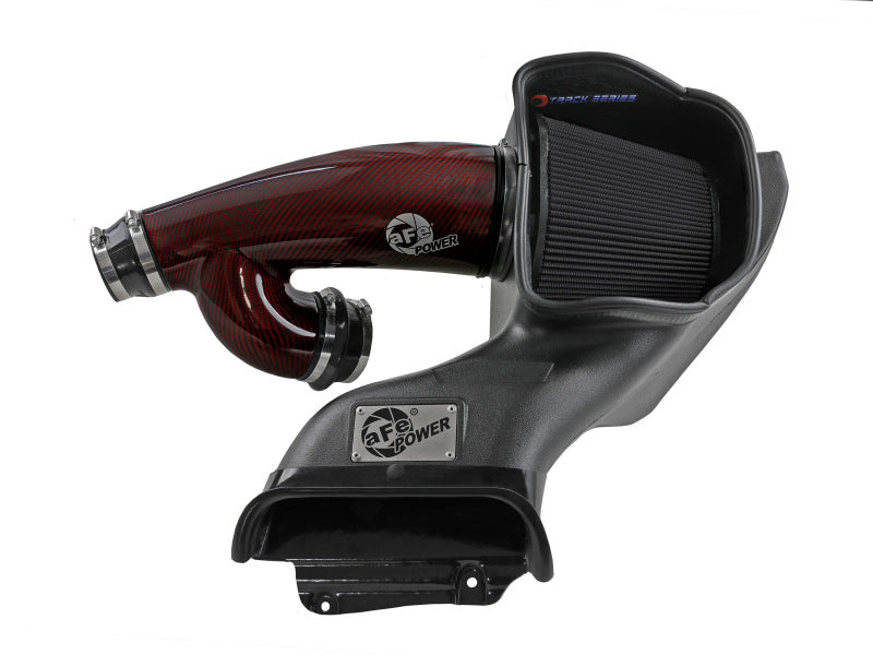 aFe 17-24 Ford F-150 Track Series Red Kevlar Carbon Fiber C/A Intake System w/Black Pro 5R Filter Cold Air Intakes aFe