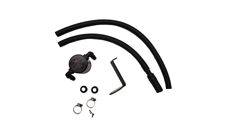 J&amp;L 14-24 Mazda CX5 2.5L Non-turbo Driver Side 3.0 Oil Separator Kit - Black Anodized Oil Separators J&L