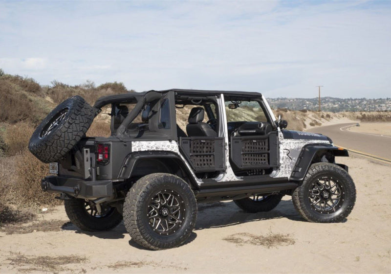 Rampage 2007-2018 Jeep Wrangler(JK) Unlimited 4-Door Trailview Tonneau Top - Black Diamond Soft Tops Rampage