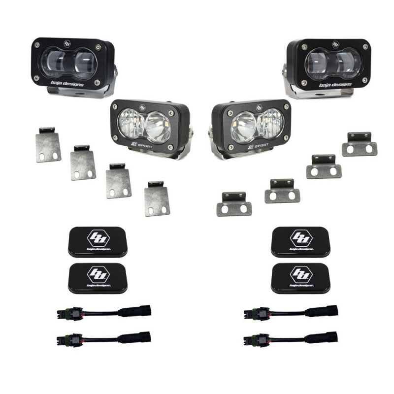 Baja Designs 21+ Ford Raptor/22+ Bronco S2 SAE Pro Fog Pocket Light Kit Fog Lights Baja Designs