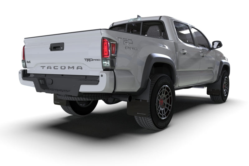 Rally Armor 16-23 Toyota Tacoma Gen 3 Black Mud Flap w/Grey Logo Mud Flaps Rally Armor