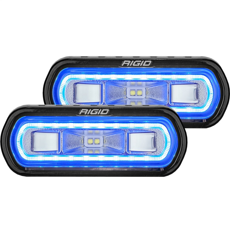 Rigid Industries SR-L Series Surface Mount LED Spreader Pair w/ Blue Halo - Universal Light Bars & Cubes Rigid Industries