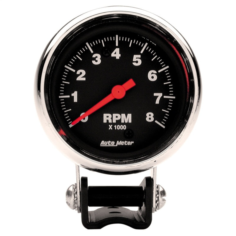 AutoMeter Gauge Tachometer 2-5/8in. 8K RPM Pedestal Traditional Chrome Gauges AutoMeter