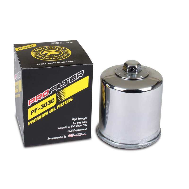 ProFilter Honda/Kawasaki/Polaris/Yamaha Spin-On Chrome Various Performance Oil Filter Oil Filters ProFilter