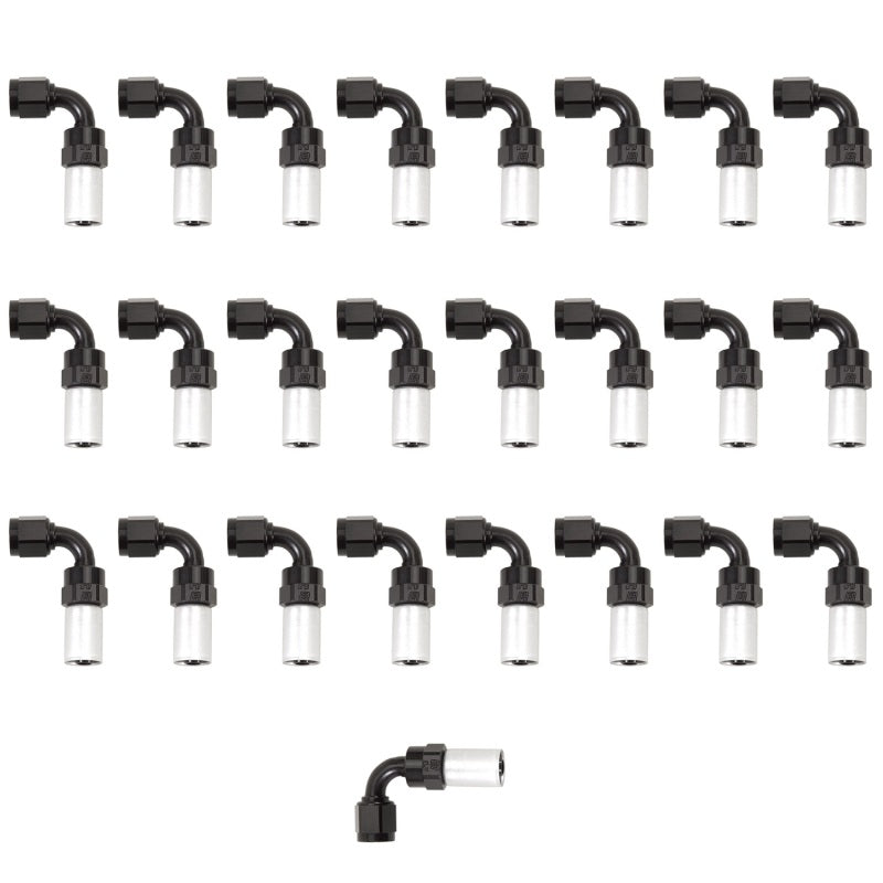 Russell Performance -6 AN Proclassic Crimp 90 Degree End (O.D. 0.600) (Qty. 25) Fittings Russell