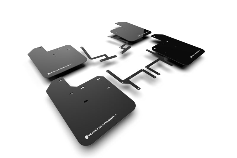 Rally Armor 18-25 Jeep JL Wrangler Black UR Mud Flap w/White Logo Mud Flaps Rally Armor