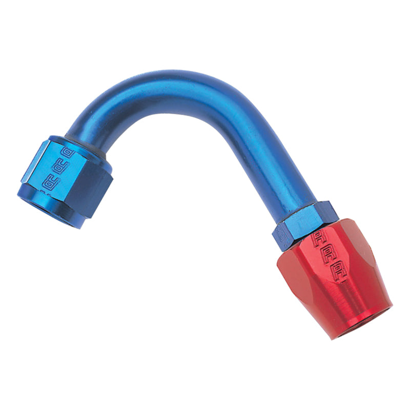 Russell Performance -8 AN Red/Blue 120 Degree Full Flow Hose End (1-1/4in Centerline Radius) Fittings Russell