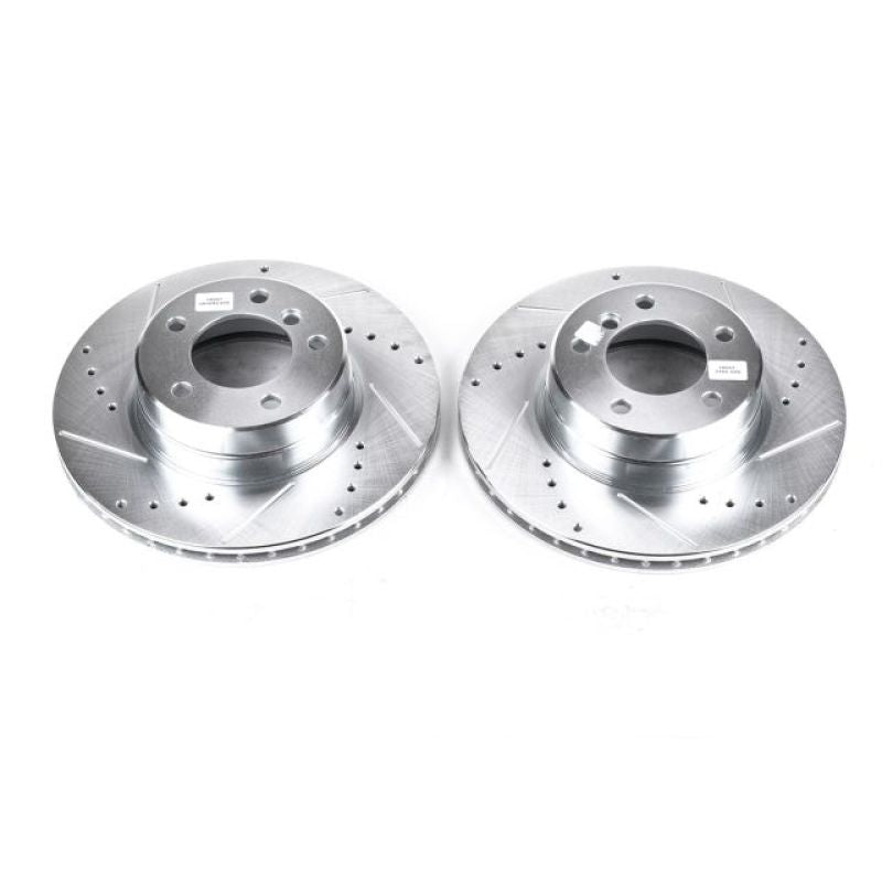 Power Stop 04-07 BMW 525i Front Evolution Drilled & Slotted Rotors - Pair Brake Rotors - Slot & Drilled PowerStop