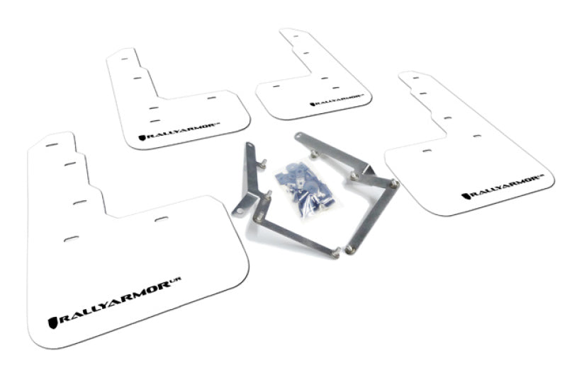 Rally Armor 17-22 Honda Civic Type R White UR Mud Flap w/Black Logo Mud Flaps Rally Armor