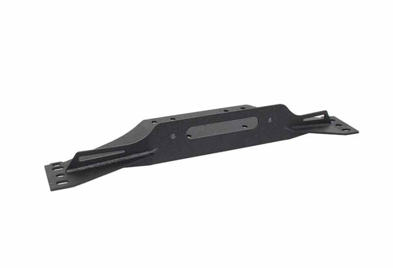 Fishbone Offroad 97-06 Jeep Wrangler TJ Winch Plate Steel - Black Textured Powdercoat Piranha Series Winch Accessories Fishbone Offroad