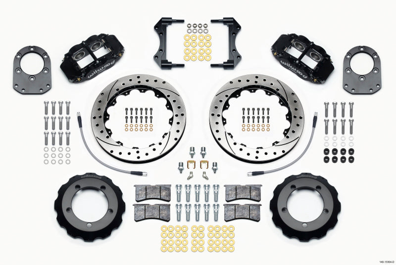 Wilwood Narrow Superlite 4R Front Hat Kit 12.88in Drilled 66-75 Ford Bronco Dana 30/44 w/Lines Big Brake Kits Wilwood