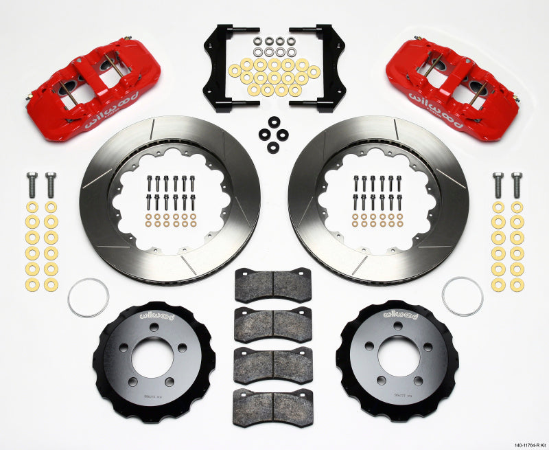 Wilwood AERO6 Front Hat Kit 14.25 Red 2006-10 Magnum/Challenger/Charger/300C Big Brake Kits Wilwood