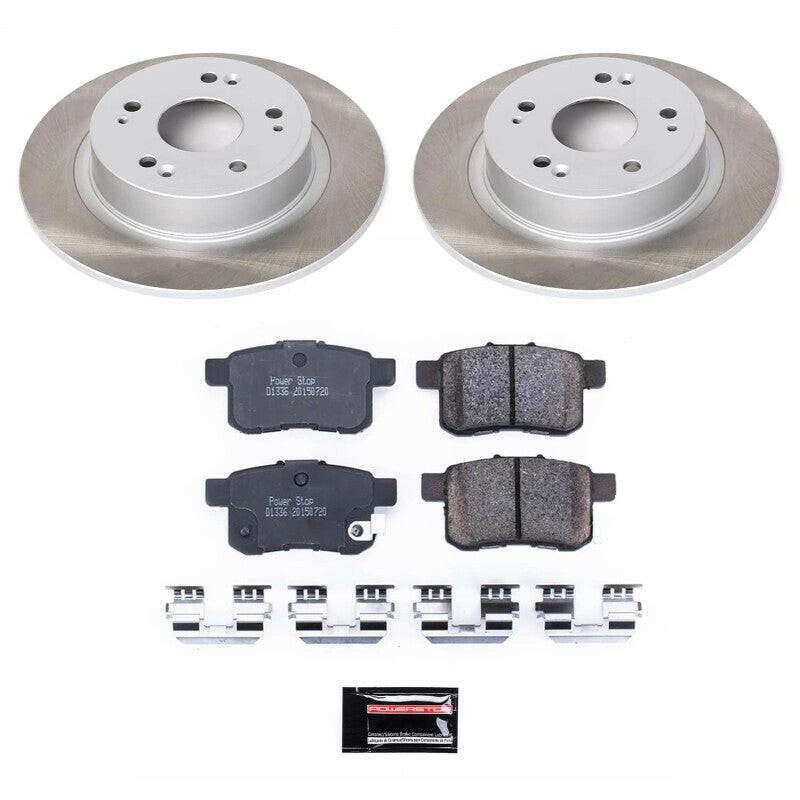 Power Stop 08-10 Honda Accord Rear Semi-Coated Rotor Kit Brake Kits - Performance Blank PowerStop