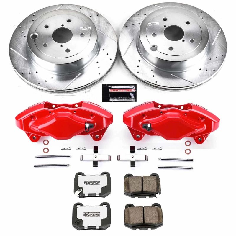 Power Stop 08-14 Subaru Impreza Rear Z26 Street Warrior Brake Kit w/Calipers Brake Kits - Performance D&S PowerStop
