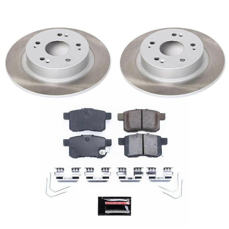 Power Stop 11-17 Honda Accord Rear Semi-Coated Rotor Kit Brake Kits - Performance Blank PowerStop