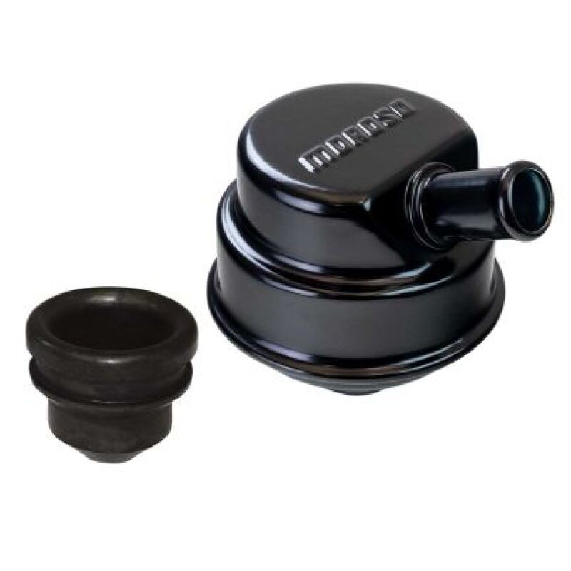Moroso 1-1/4in ID Push-In Oil Separator Breather - Black Engine Breather Filters Moroso