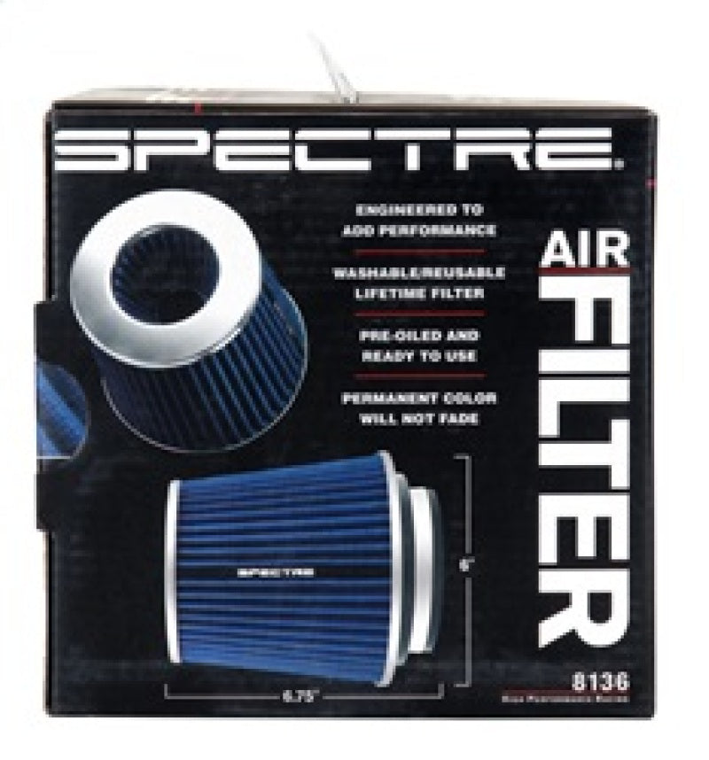 Spectre Adjustable Conical Air Filter 5-1/2in. Tall (Fits 3in. / 3-1/2in. / 4in. Tubes) - Blue Air Filters - Universal Fit Spectre