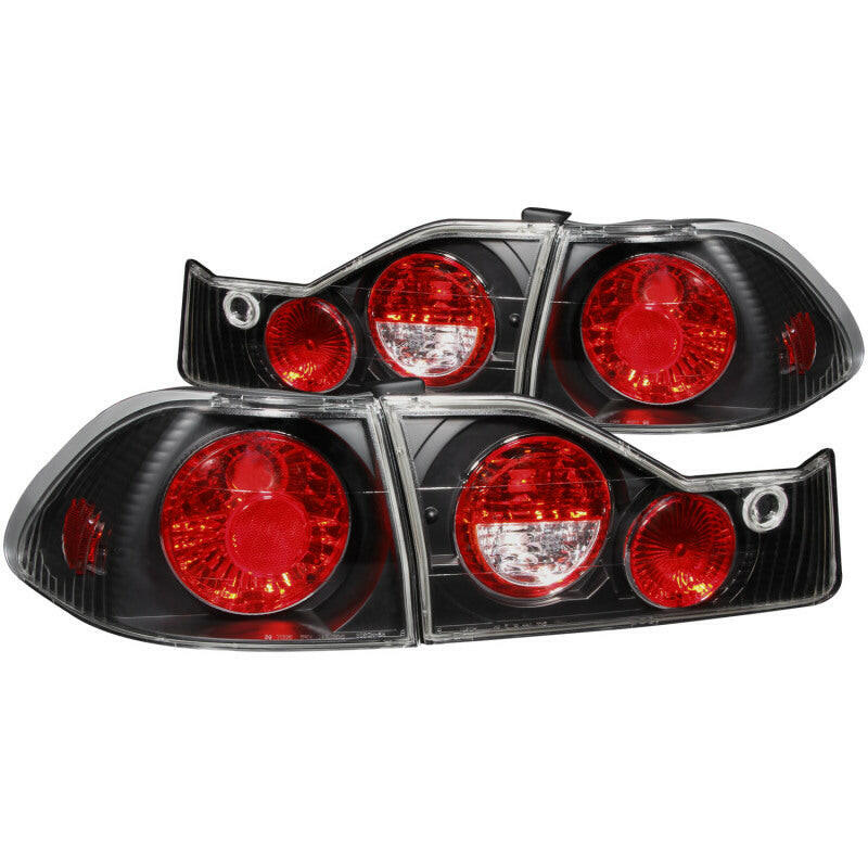 ANZO 1998-2000 Honda Accord Taillights Black Tail Lights ANZO