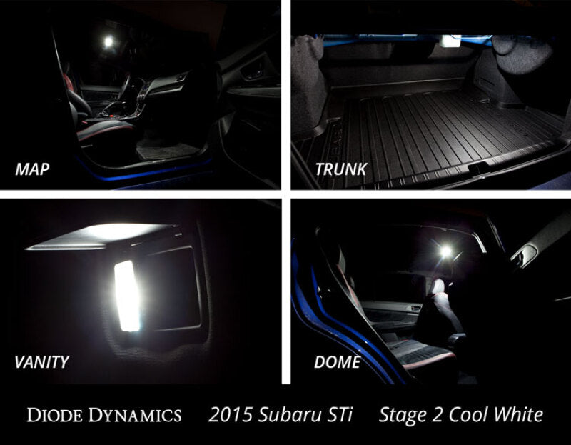 Diode Dynamics 15-19 Subaru WRX Interior Light Kit Stage 2 - Cool - White Bulbs Diode Dynamics