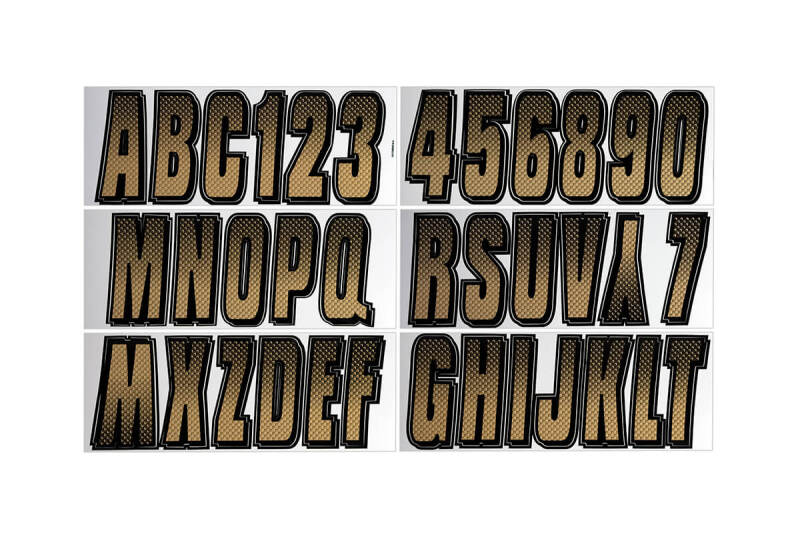 Hardline Boat Lettering Registration Kit 3 in. - 300 Beige/Black Stickers/Decals/Banners Hardline