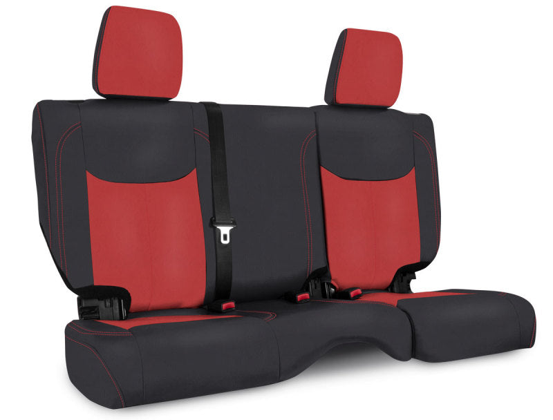 PRP 13-18 Jeep Wrangler JKU Rear Seat Cover/4 door - Black/Red Seat Covers PRP Seats