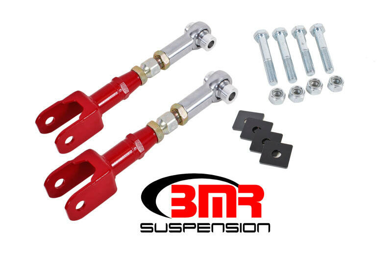 BMR 15-17 S550 Mustang Rear On-Car Adj. Rod Ends Toe Rods - Red Suspension Arms & Components BMR Suspension