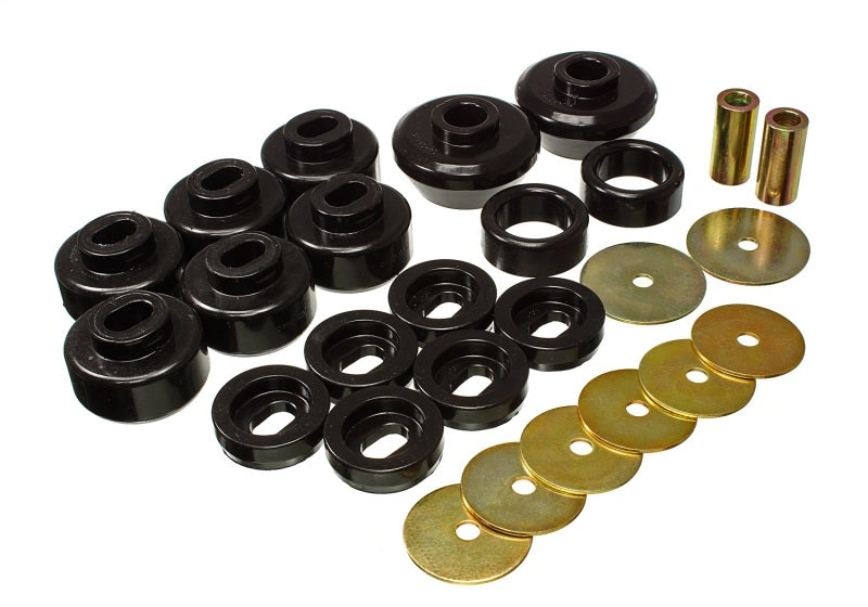 Energy Suspension 07-13 Chevrolet Silverado 1500/GMC Sierra 1500 4WD Body Mount Bushing Set - Black Bushing Kits Energy Suspension