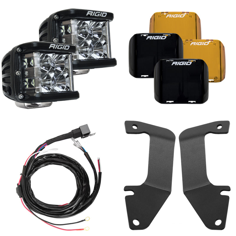 Rigid Industries 14-20 Toyota Tundra A-Pillar Light Kit w/D-SS Flood Light Bars & Cubes Rigid Industries