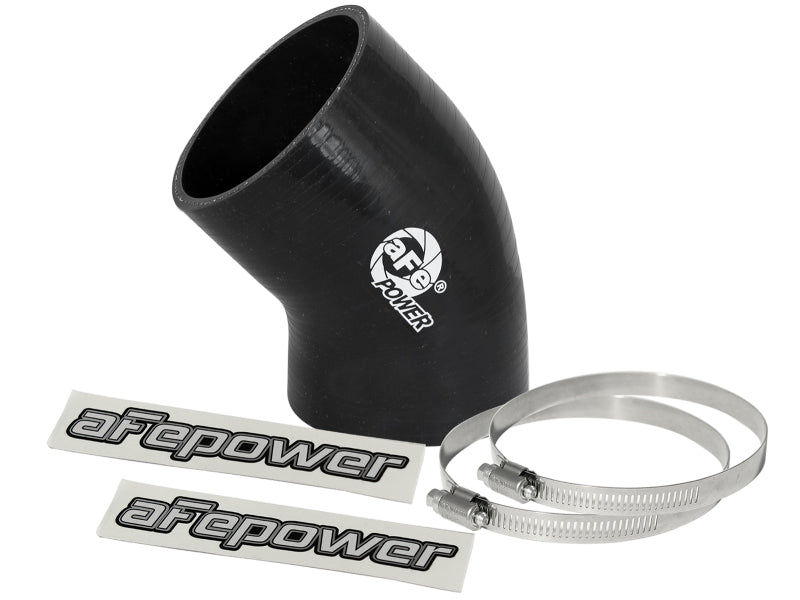 aFe Magnum FORCE Intake Coupling Kit (3 IN ID to 3-1/4 IN ID x 45 Deg.) Elbow Coupler - Black Air Intake Components aFe