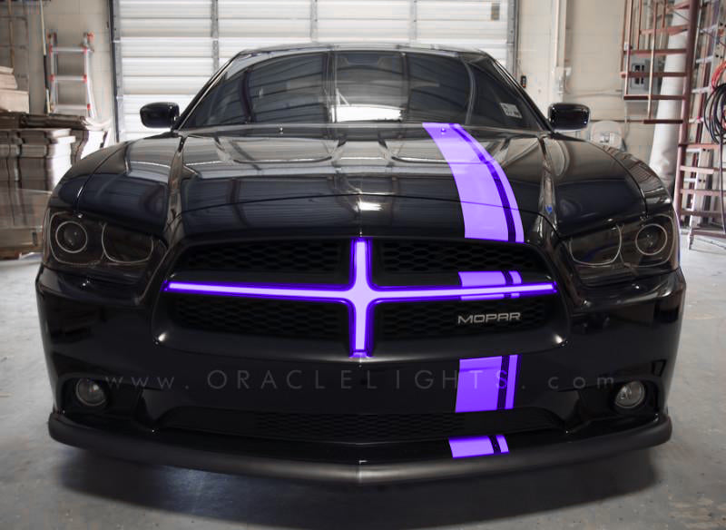 Oracle 11-14 Dodge Charger Illuminated Grille Crosshairs - UV/Purple Light Strip LED ORACLE Lighting