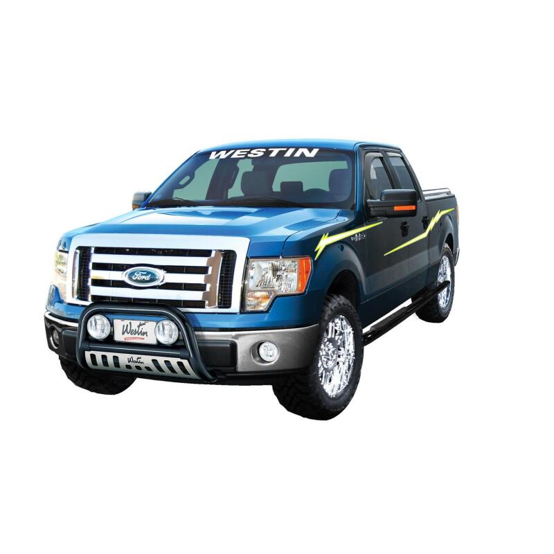 Westin 2009-2014 Ford F-150 SuperCrew Wade In-Channel Wind Deflector 4pc - Smoke Wind Deflectors Westin