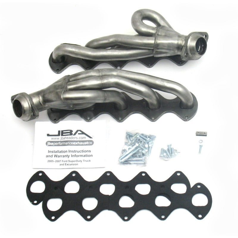 JBA 05-10 Ford F-Series 6.8L 3V V10 1-1/2in Primary Raw 409SS Cat4Ward Header Headers & Manifolds JBA
