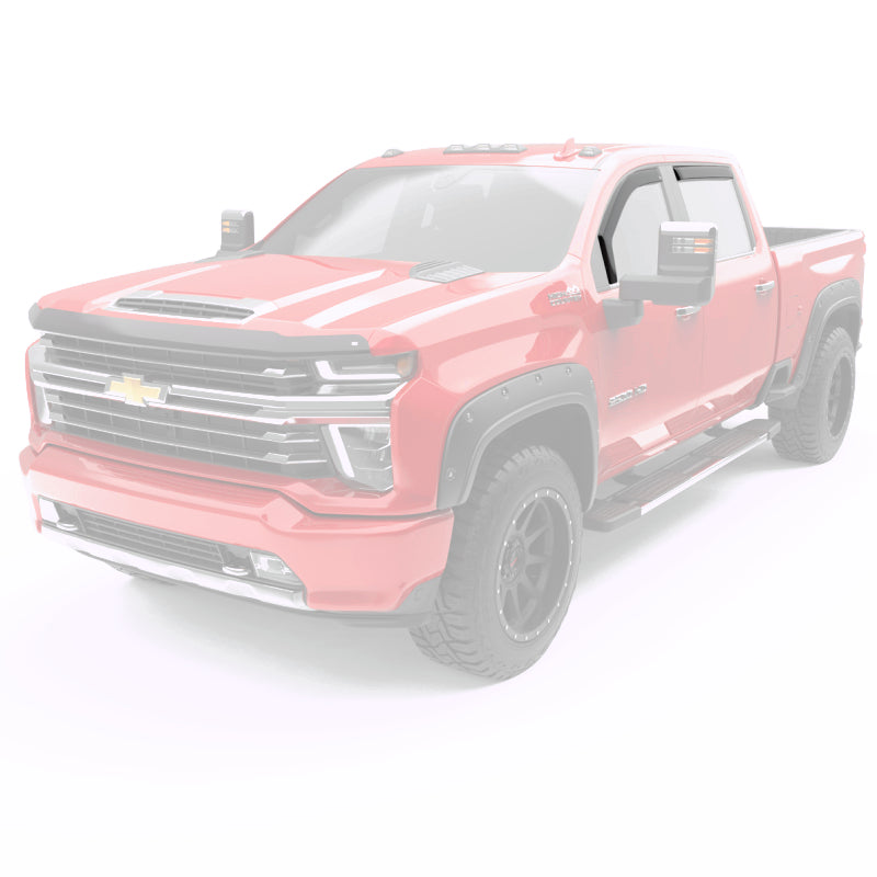 EGR 2019 Chevy 1500 Crew Cab In-Channel Window Visors - Dark Smoke Wind Deflectors EGR