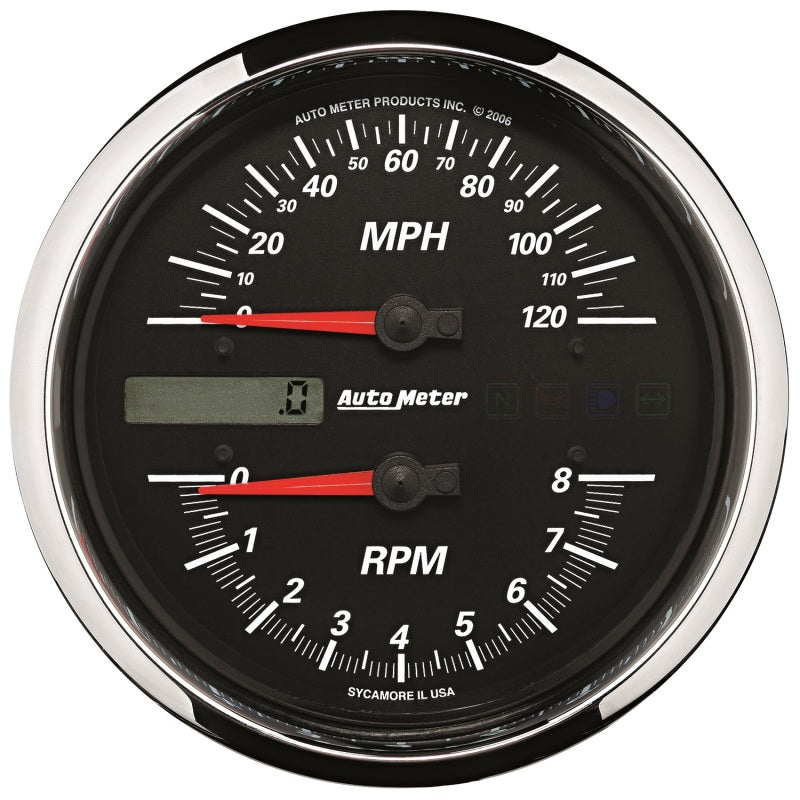 Autometer Pro-Cycle Gauge Tach/Speedo 4 1/2in 8K Rpm/120 Mph Black Gauges AutoMeter
