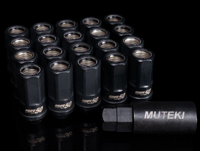 Wheel Mate Muteki HR50 Open End Lug Nuts - Black w/ Black Ring 14x1.50 Lug Nuts Wheel Mate