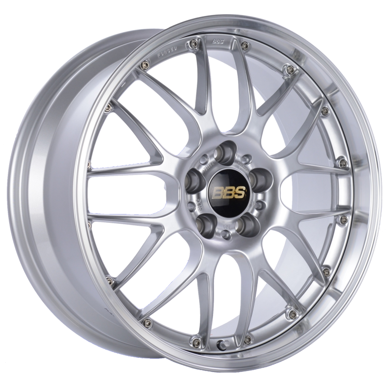 BBS RS-GT 19x9.5 5x112 ET38 Diamond Silver Center Diamond Cut Lip Wheel -82mm PFS/Clip Required Wheels - Forged BBS