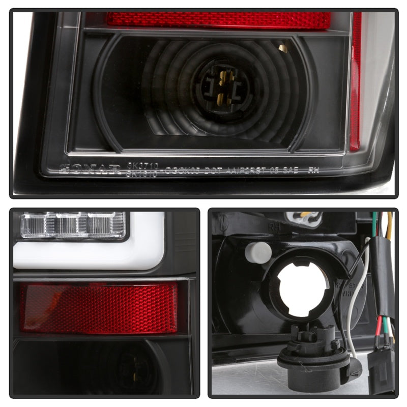 Spyder Jeep Grand Cherokee 05-06 Version 2 Light Bar LED Tail Lights - Black Tail Lights SPYDER