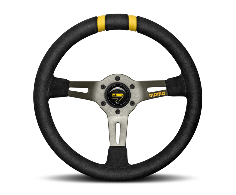 Momo MODDRIFT Steering Wheel 330 mm - Black Suede/Anth Spokes/2 Stripes Steering Wheels MOMO