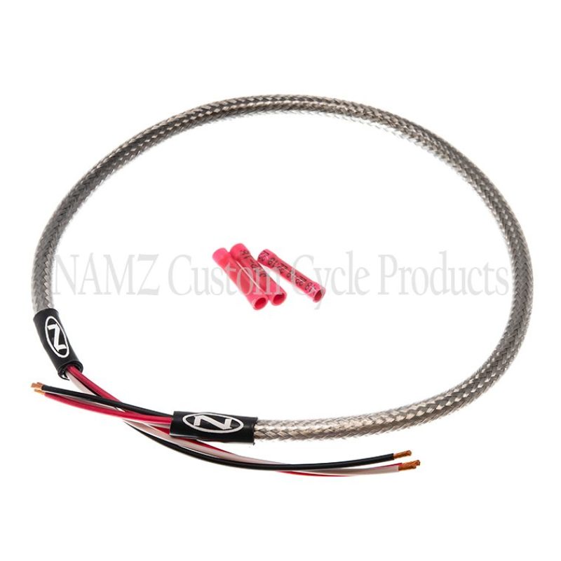 NAMZ Headlight Harness (SS Braided & Clear Coated - Stock Length) Wiring Harnesses NAMZ