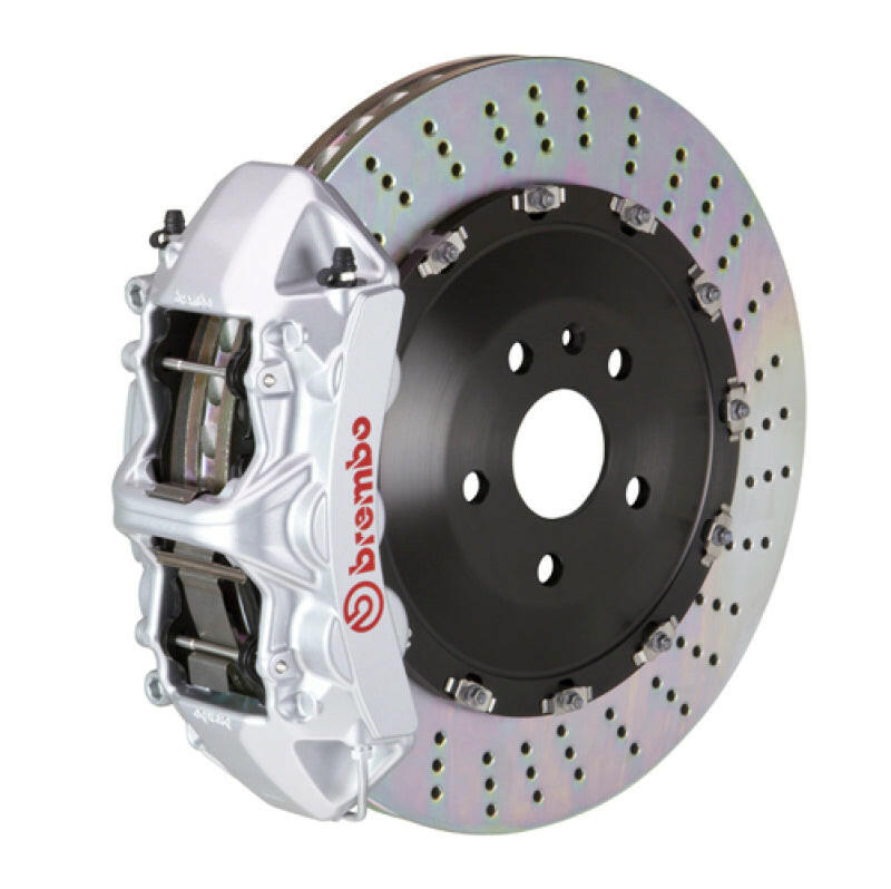 Brembo 19+ X5 (G05)/20+ X6 Front GT BBK 6 Piston Cast 405x34 2pc Rotor Drilled-Silver Brake Kits - Performance Slot Brembo