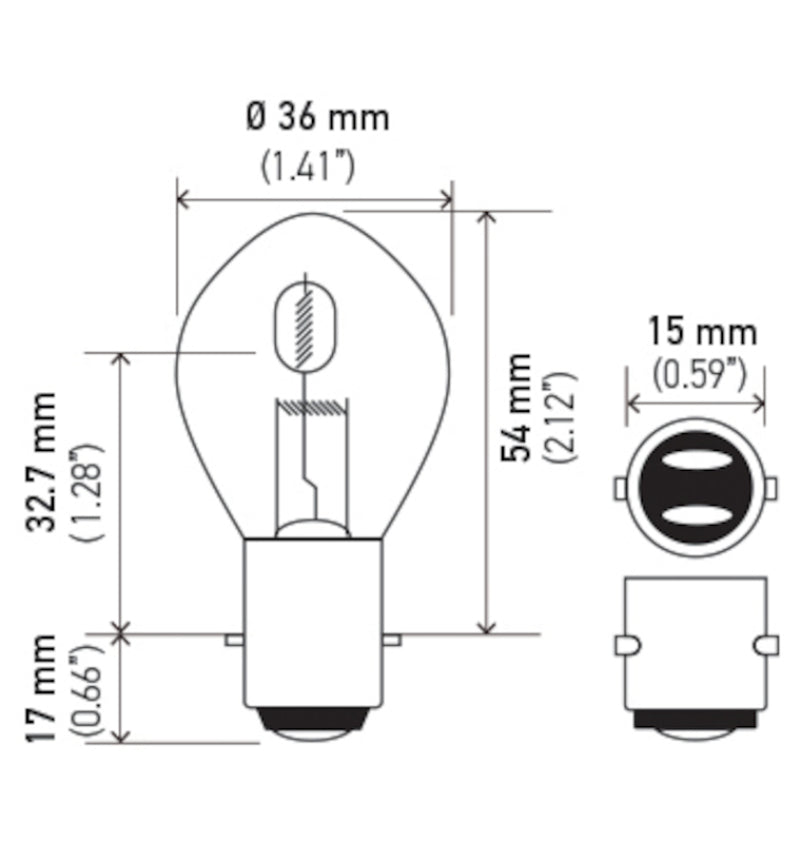 Hella Bulb 6260 12V 60/60W Ba20D B11 S2 Bulbs Hella