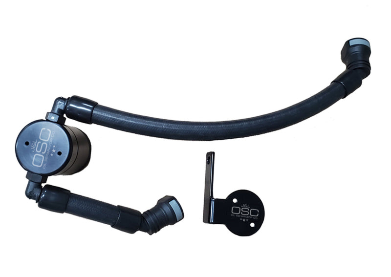 J&L 2020-2022 Ford Mustang GT500 Passenger Side Oil Separator 3.0 - Black Anodized Oil Separators J&L