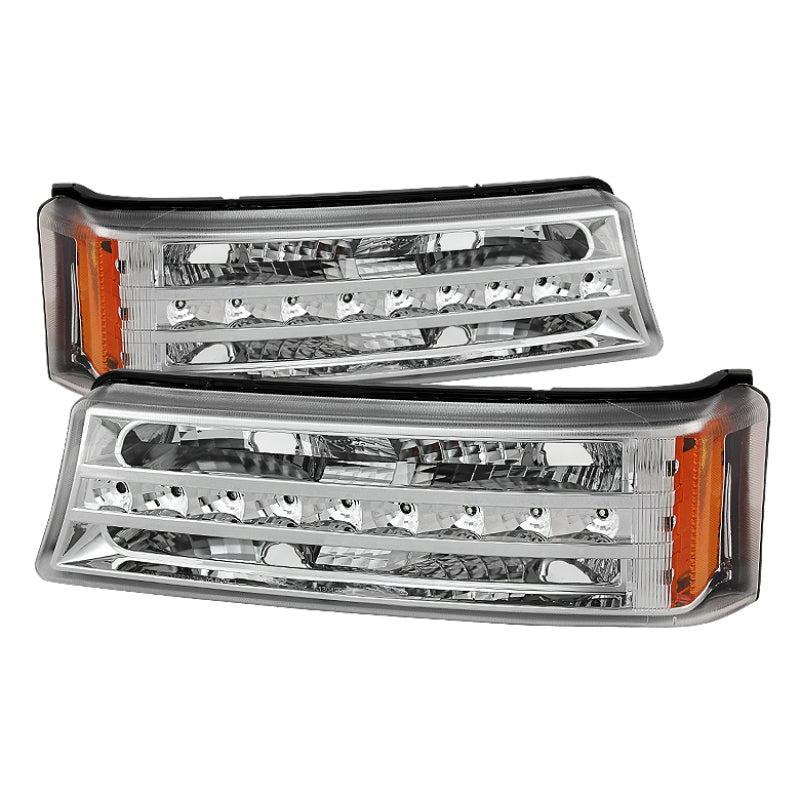 xTune Chevy Silverado 03-06 / Avalanche 02-06 LED Bumper Lights Chrome CBL-JH-CS03-LED-C Sidemarkers & Indicators SPYDER