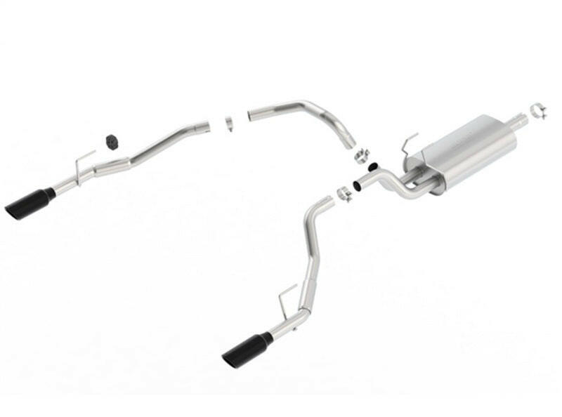 Borla 09-17 Ram 1500 5.7L V8 5in Single Tip Black Chrome Cat-Back Touring Exhaust Through Bumper Catback Borla