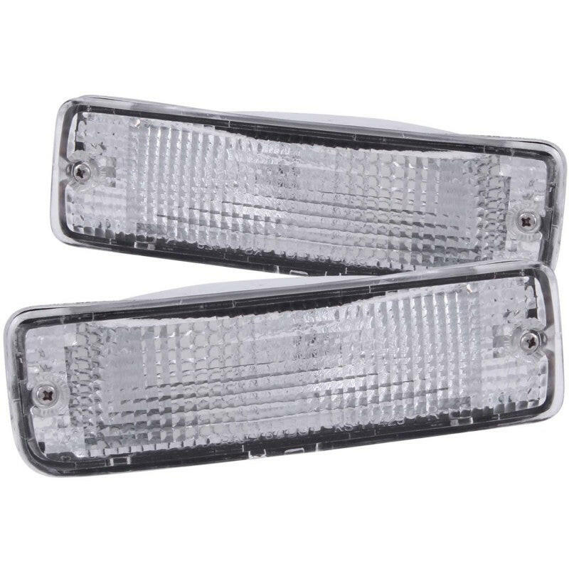 ANZO 1989-1995 Toyota Pickup Euro Parking Lights Chrome w/ Amber Reflector Lights Corner ANZO